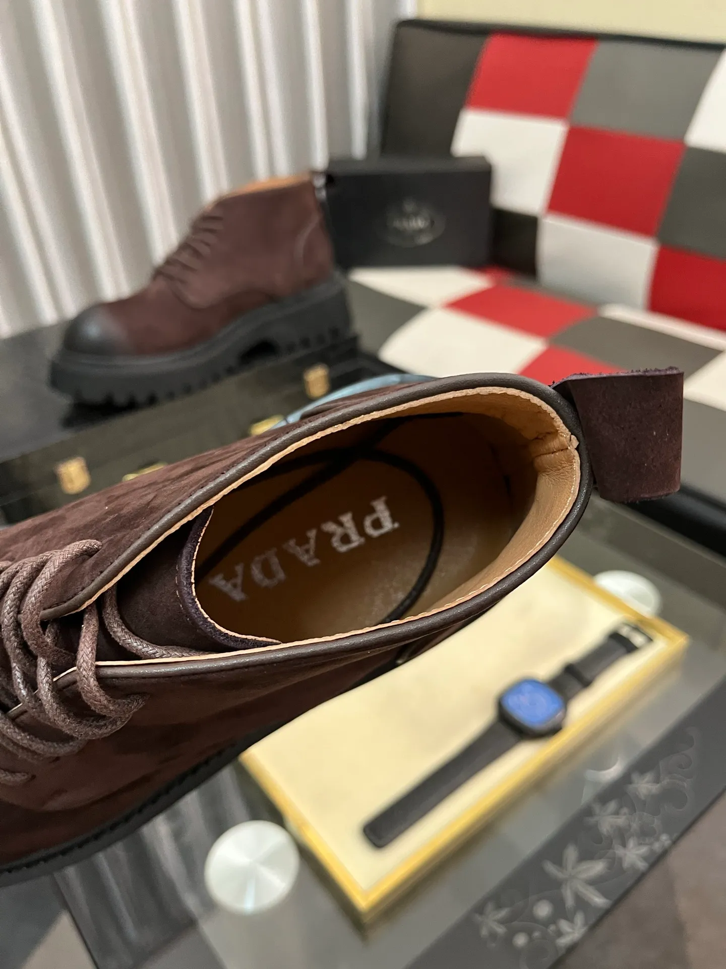 Men's shoes 💰560⌚️⌚️【PRADA】Prada - High-end quality original order·Formal leather shoes - Upper: imported 🔝 tumbled calf leather, hand-stitched mark thread, brand metal fastener cross-arm decoration - Lining: water-dyed cowhide - Outsole: ultra-light TR·rubber; molded outsole -Super high quality control·Fine workmanship: highlighted (high-end·luxury·grade) -Size :38-44